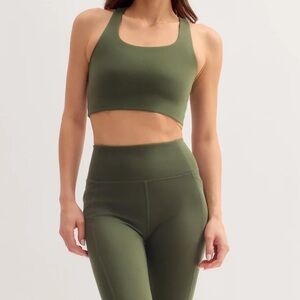 Girlfriend Collective Paloma Bra Tank Lichen Green Racerback XS